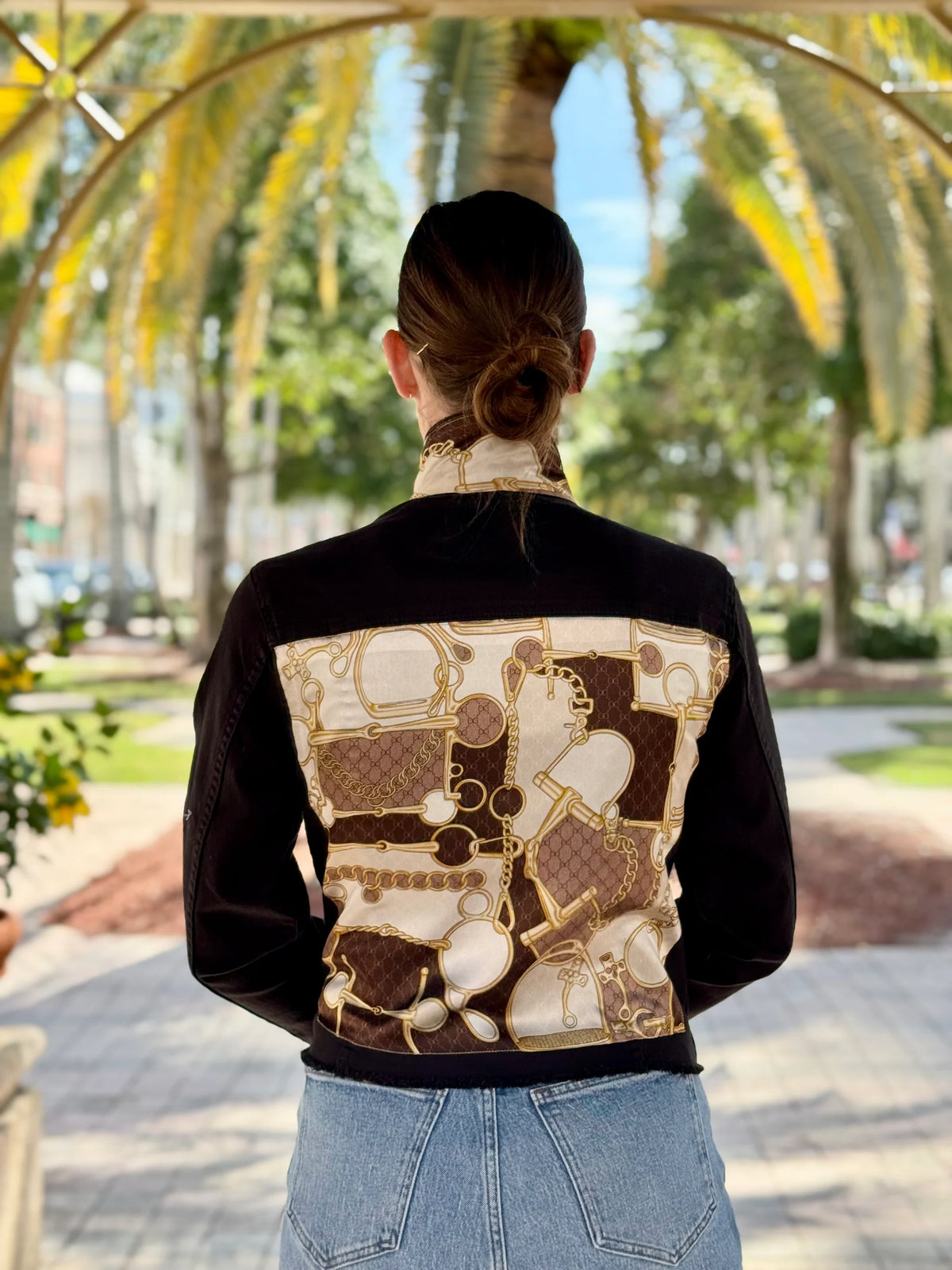 Stacy Bradley Design Snaffle & Chains Black Denim Jacket