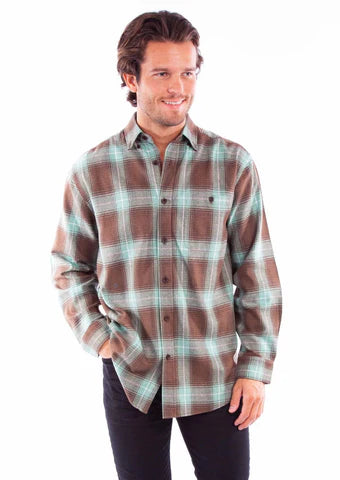 Men's Flannel Plaid Brown/Green