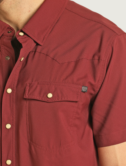Rock & Roll Denim Men's TEK Short Sleeve Ripstop Snap Shirt