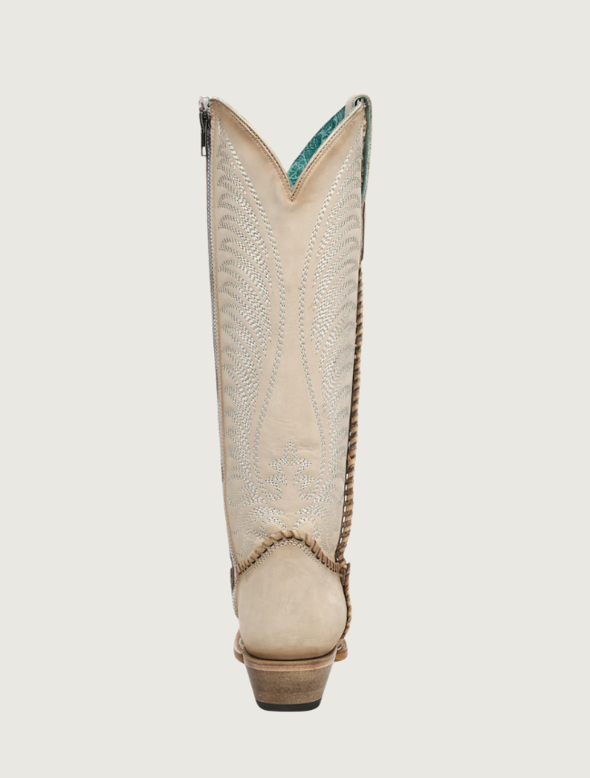 Corral Bone Woven & Metallic Welt Tall Top Cowgirl Boots