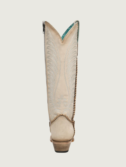 Corral Bone Woven & Metallic Welt Tall Top Cowgirl Boots