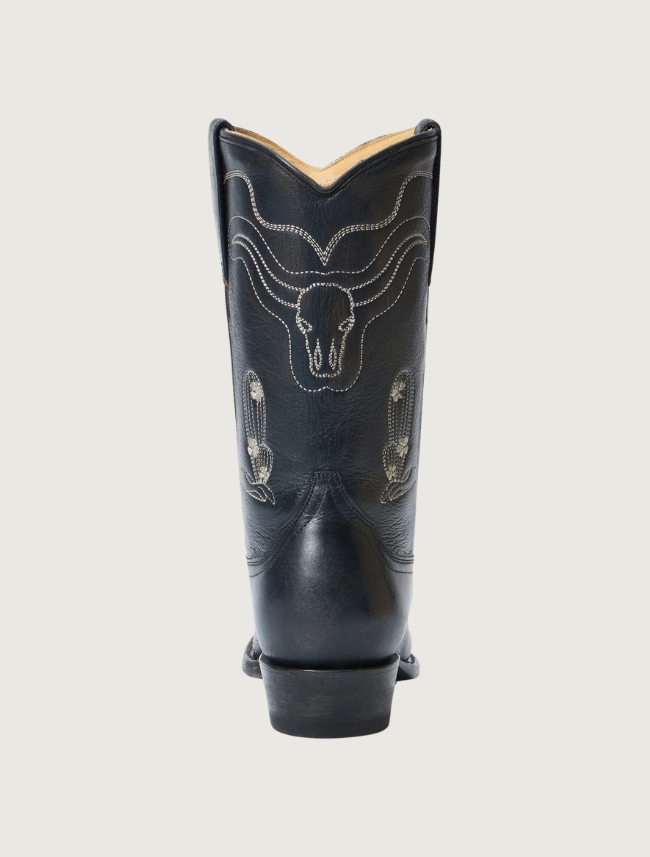 Stetson Sedona Black Embroidered Snip Toe Cowgirl Boots