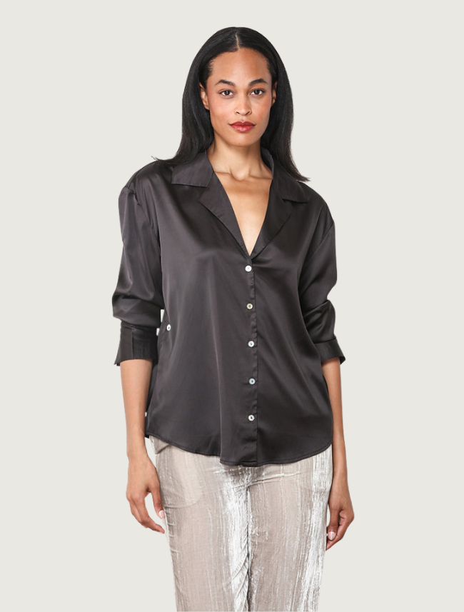 Paparazzi Satin Button-Up Shirt