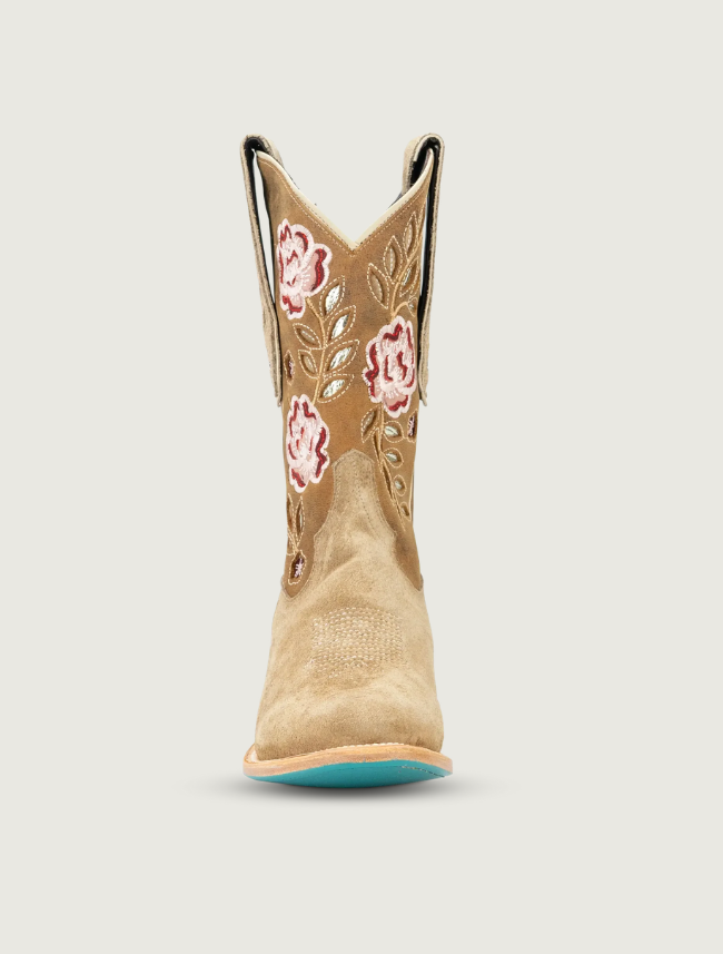 Lane Boots Kenzie Midi Cowgirl Boots in Latte Suede