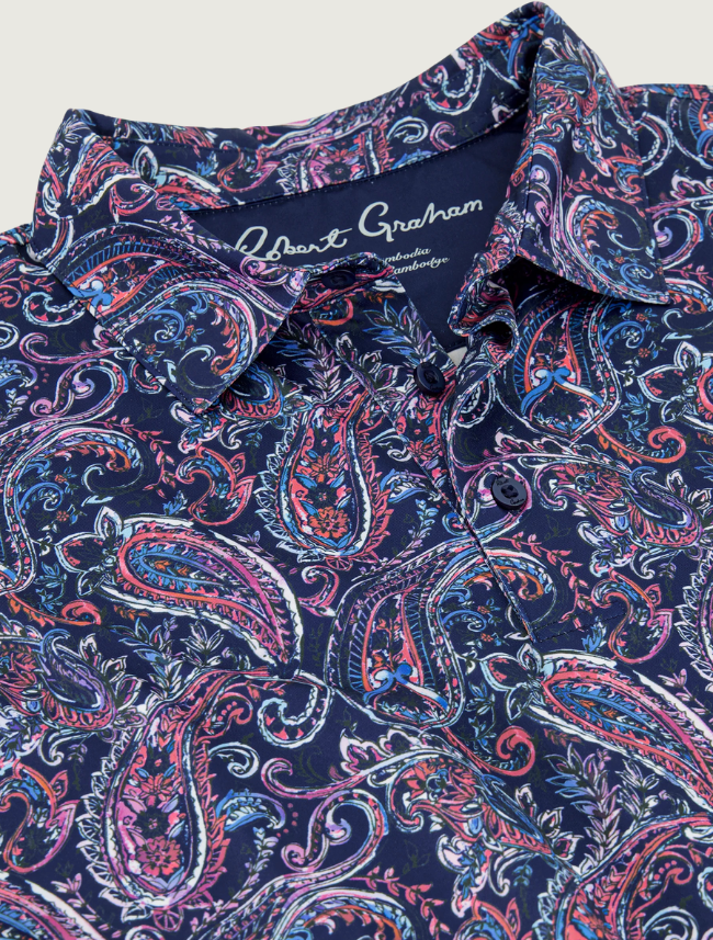Robert Graham Brisco Paisley Performance Polo