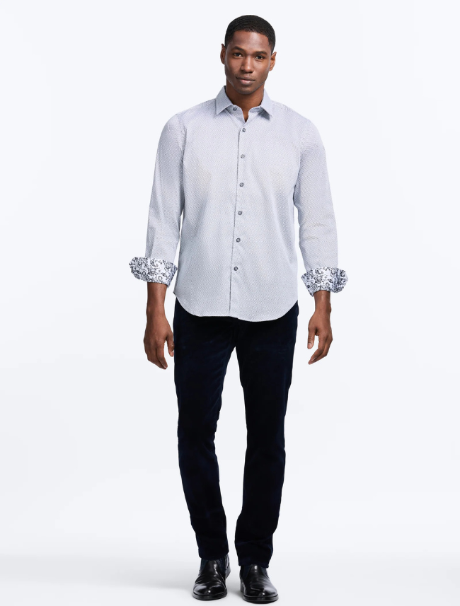Robert Graham Men's Cheslyn Long Sleeve Button Down Knit Shirt