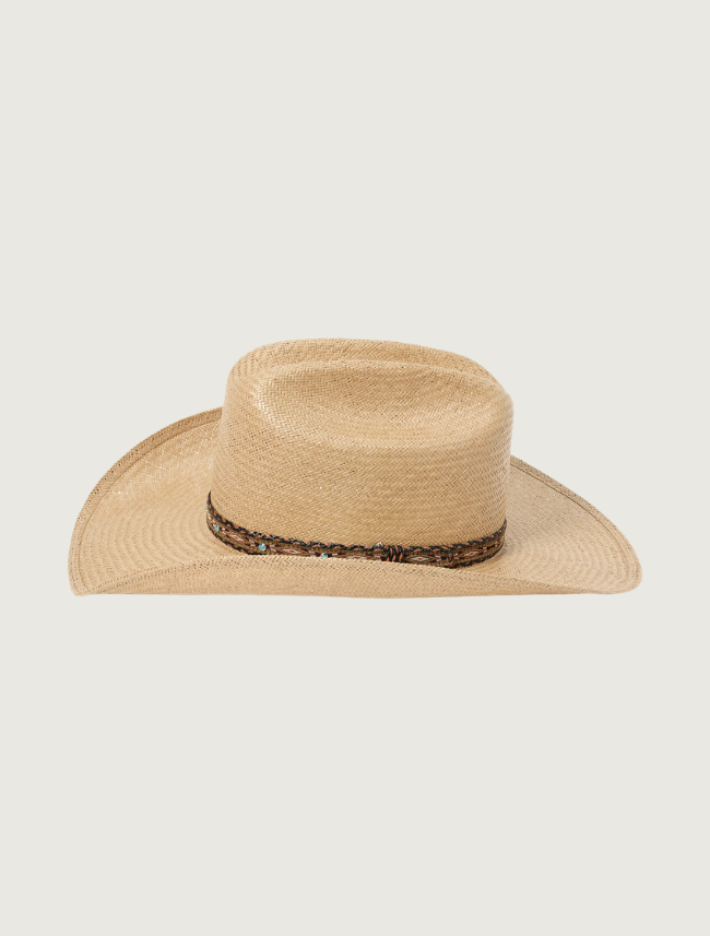Stetson Ashby shantung straw cowboy hat — side view