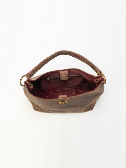 Loyal West Large Purse in Brunette Leather