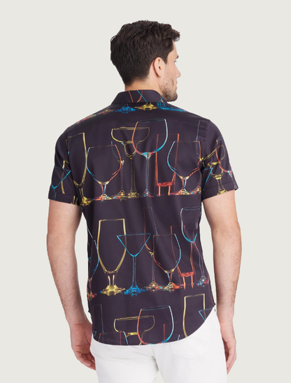 Robert Graham Men's Neon Nights Short Sleeve Button Down Shirt