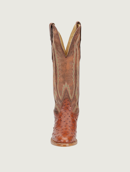Tony Lama Quintana 15" FQ Ostrich Cowgirl Boots in Cognac
