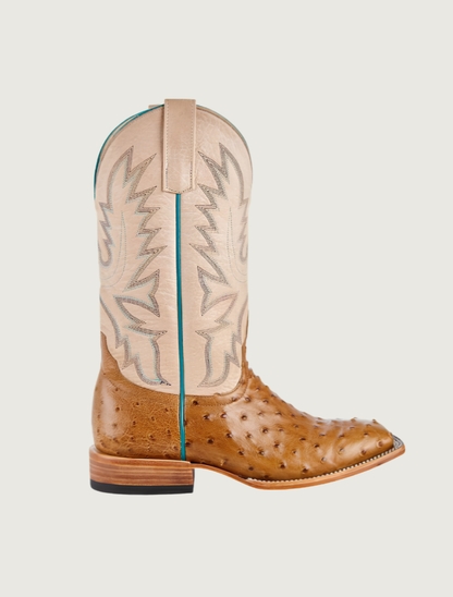 Macie Bean Antique Saddle Full Quill Ostrich Cowgirl Boots
