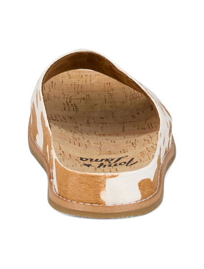 Tony Lama Women's Mareas Hair-On Sandals in White/Brown