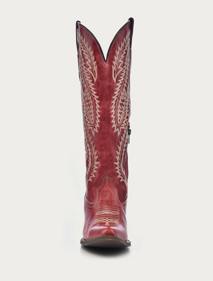 Corral Women's Red Embroidery Tall Top Cowboy Boots