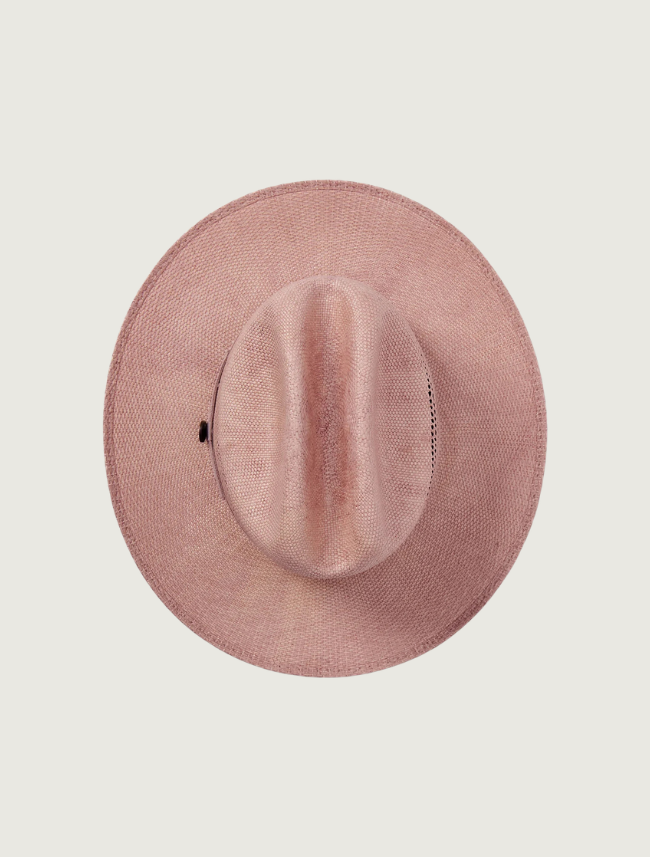 Stetson Redwood Bangora straw cowboy hat — top down view