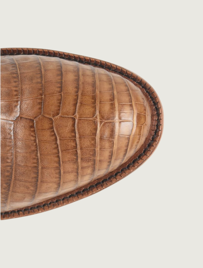 Tony Lama Delmonte 11" Caiman Cowboy Boots in Brandy