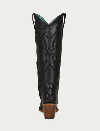 Corral Women's Black Embroidery Tall Top Cowboy Boots