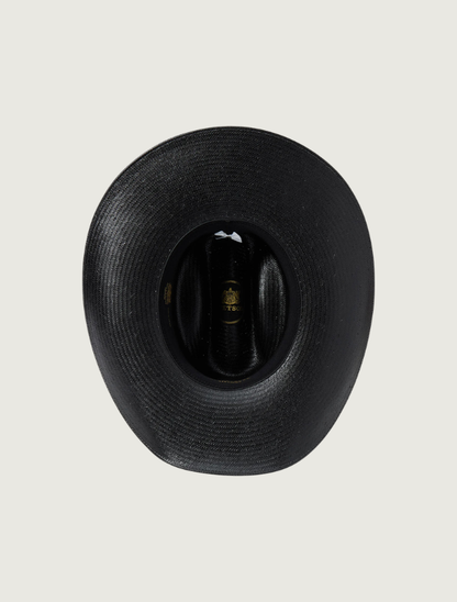 Stetson Coal Mine 10X shantung straw cowboy hat — interior view