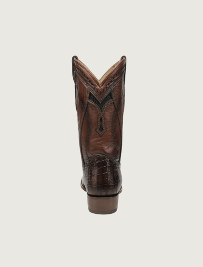 Corral Men's Embroidery & Weave Brown Alligator Cowboy Boots