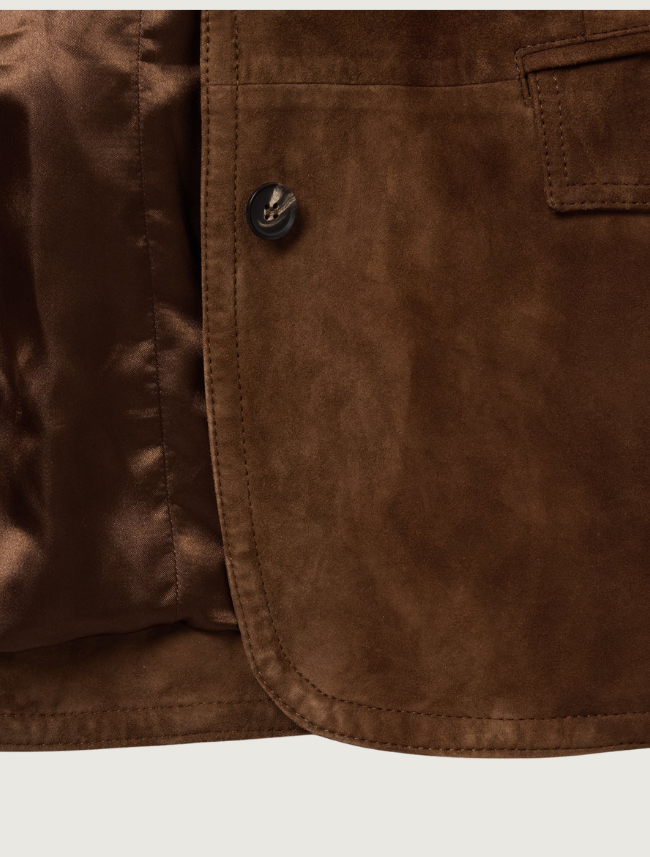 Stetson Copper Brown Suede Oversized Blazer