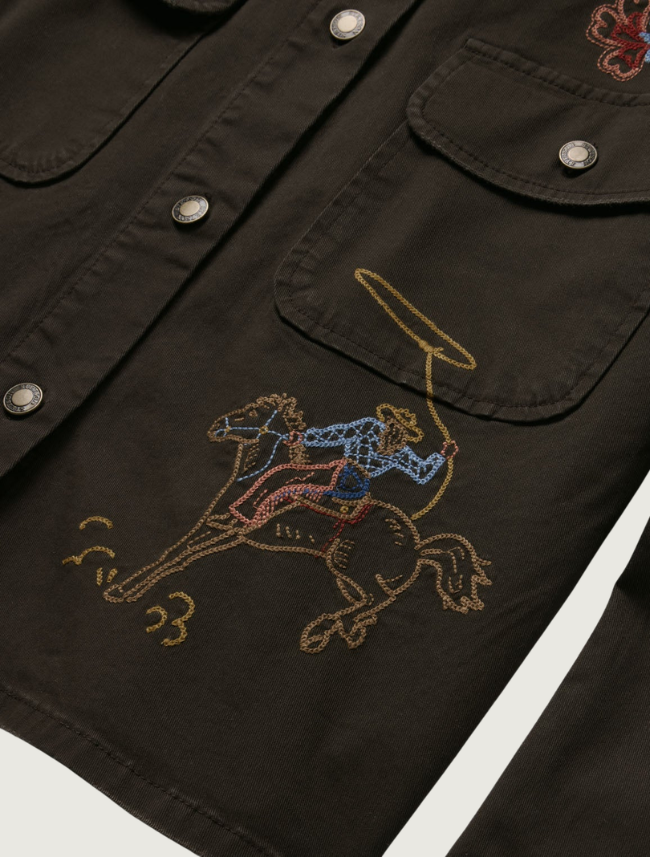 Stetson Brown Embroidered Canvas Utility Jacket