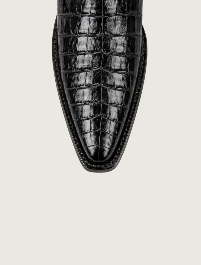Close-up, caiman snip toe