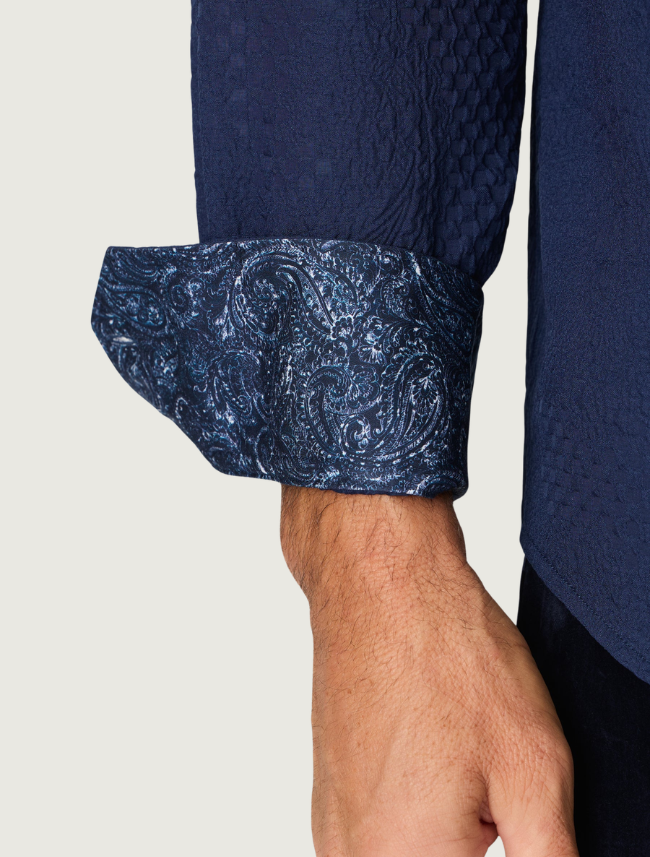 Robert Graham Devonshire Jacquard Shirt in Navy