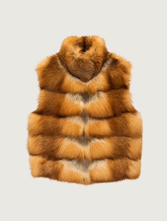 Pinto Ranch Collared Red Fox Fur Vest