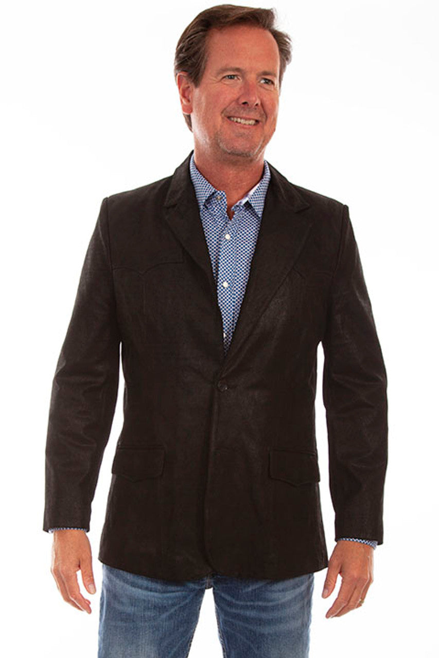 Mavericks Black Leather Blazer