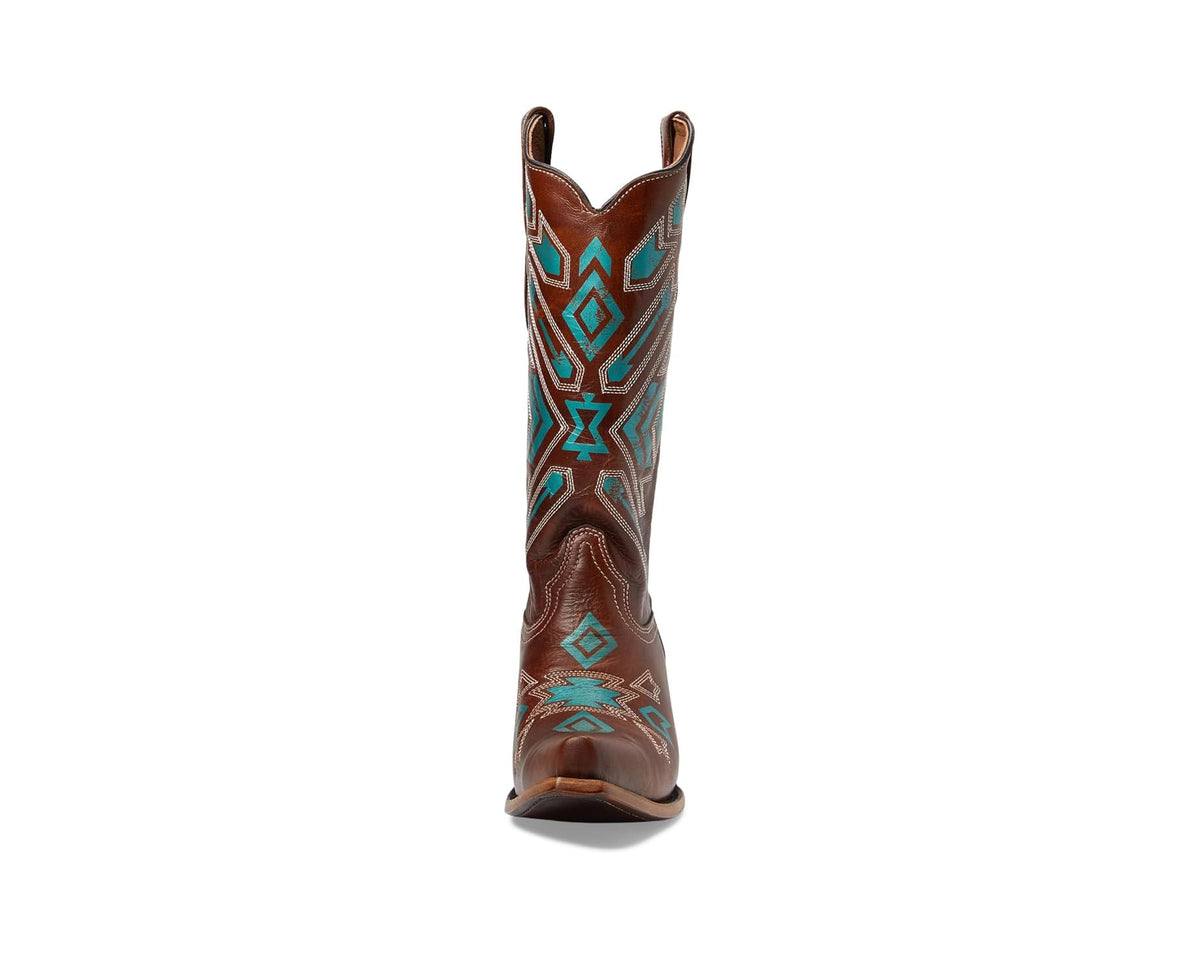 Circle G Embroidery Tan/Turquoise Boots