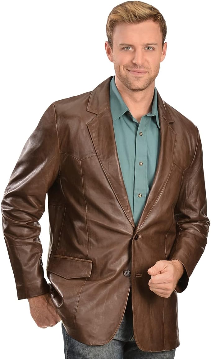 Mavericks Lambskin Blazer in Chocolate