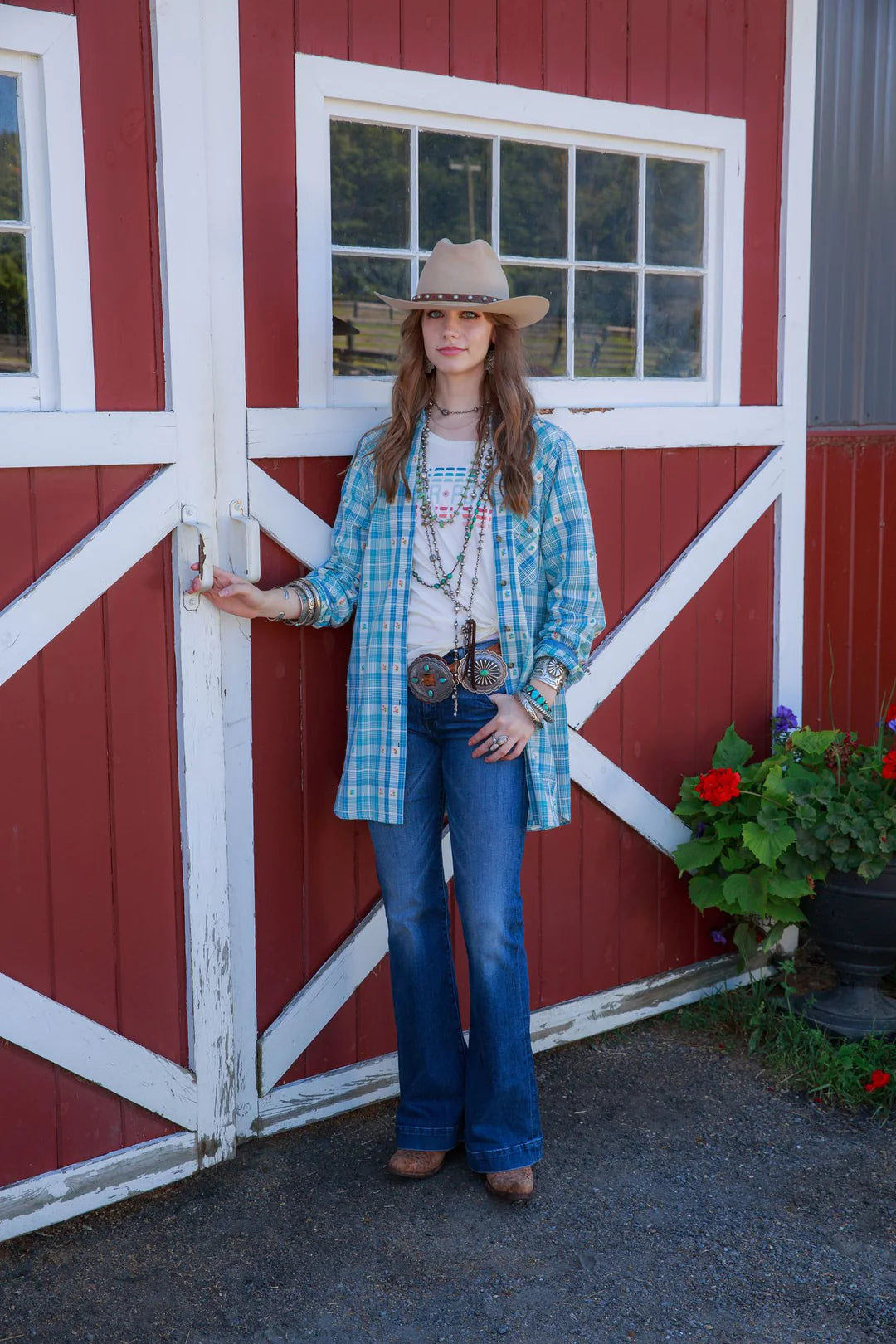 Tasha Polizzi Highland Shirt in Pacific