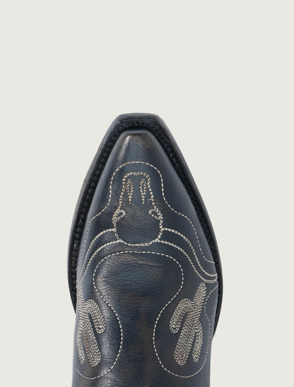 Stetson Sedona Black Embroidered Snip Toe Cowgirl Boots