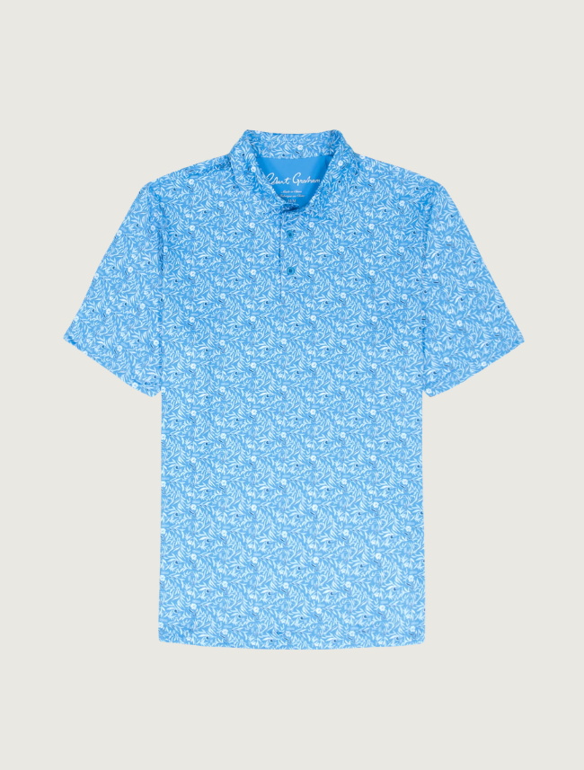 Robert Graham Ebford floral vine polo — front view