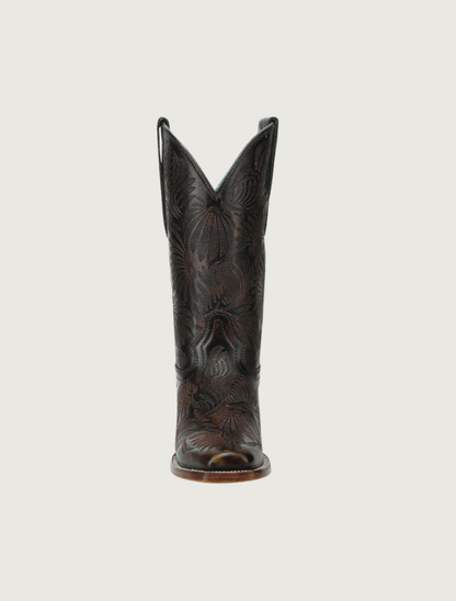 Corral Black & Honey Floral Embroidery Cowgirl Boots