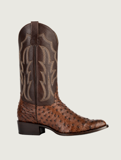 Horse Power Kango Tobacco Full Quill Ostrich Cowboy Boots (CR)