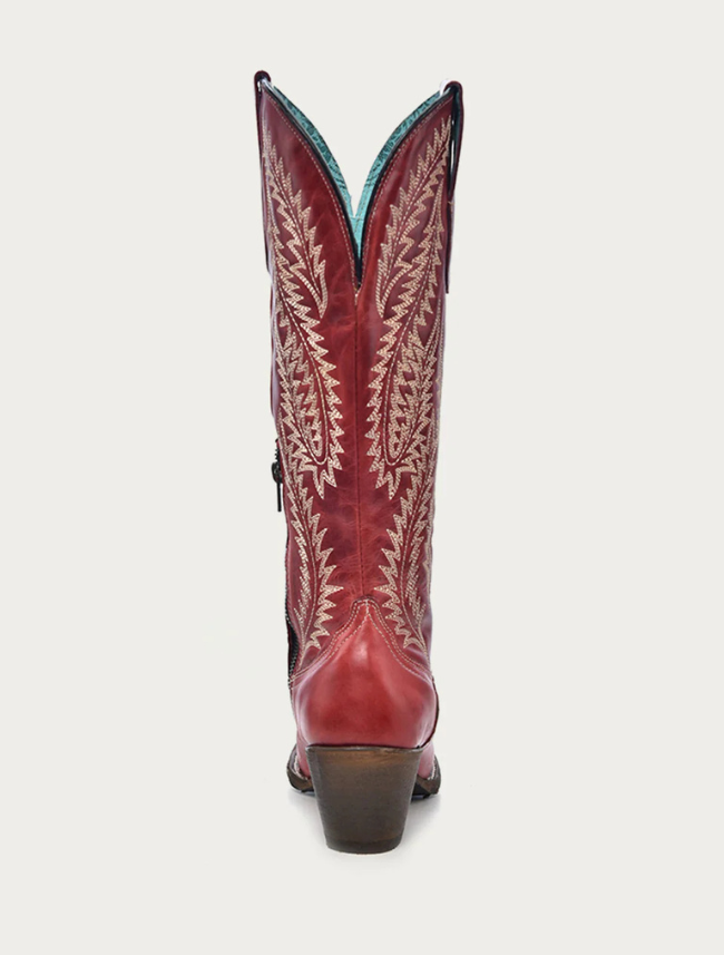 Corral Women's Red Embroidery Tall Top Cowboy Boots