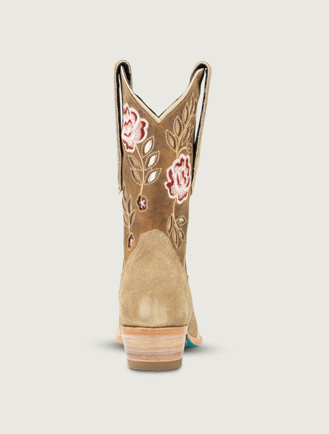 Lane Boots Kenzie Midi Cowgirl Boots in Latte Suede