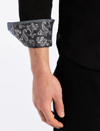 Robert Graham Men's Wyatt Long Sleeve Button Down Shirt in Black