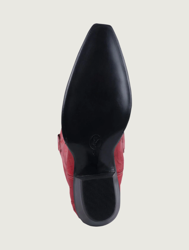 Stallion Full Quill Ostrich Gallegos Cowgirl Boots in Red