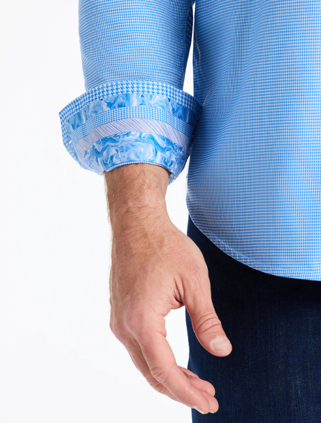 Robert Graham Men's Kenmare Long Sleeve Button Down Shirt in Blue