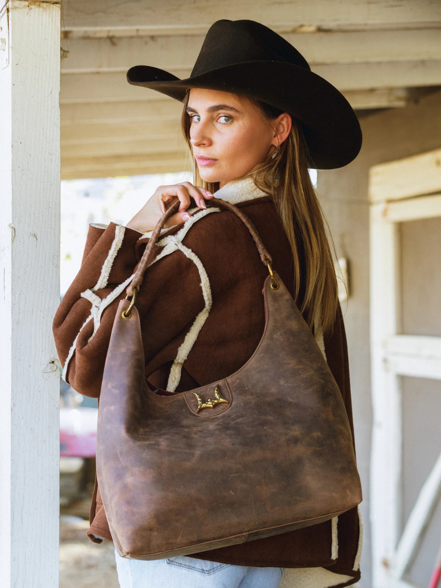 Loyal West Large Purse in Brunette Leather