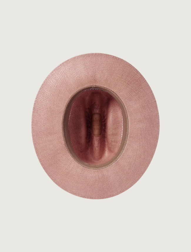 Stetson Redwood Bangora straw cowboy hat — interior view