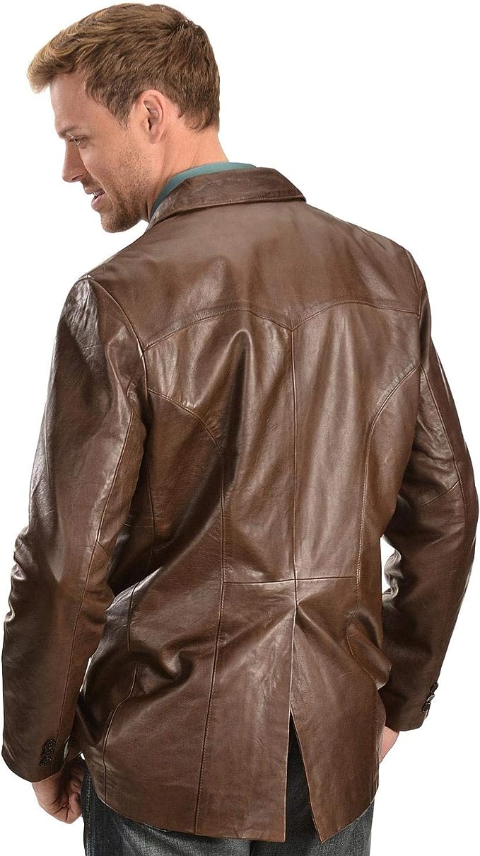 Mavericks Lambskin Blazer in Chocolate