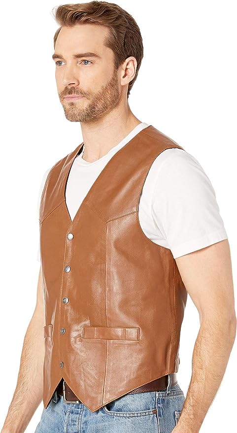 Mavericks Leather Saddle Tan Vest