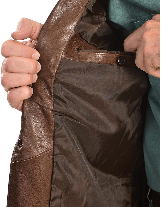 Mavericks Lambskin Blazer in Chocolate