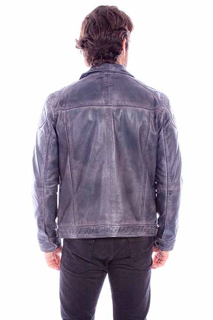 Washed Lambskin Zip Jacket