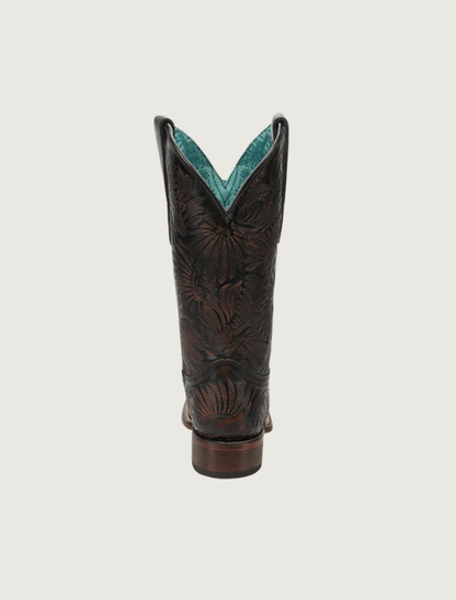 Corral Black & Honey Floral Embroidery Cowgirl Boots