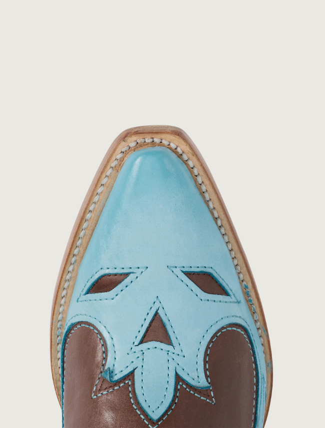 Stetson Alix Blue & Brown Two-Tone Snip Toe Cowgirl Boots