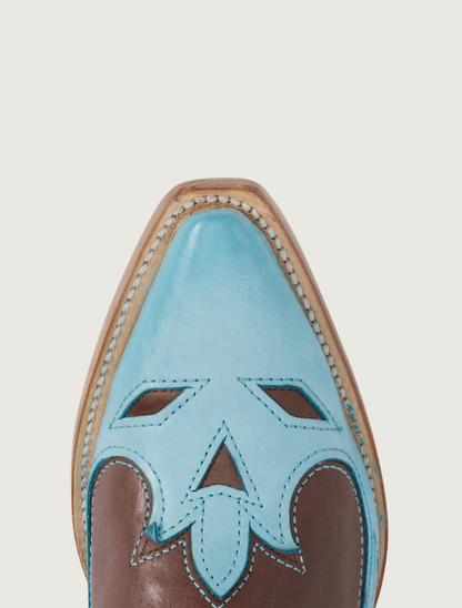Stetson Alix Blue & Brown Two-Tone Snip Toe Cowgirl Boots