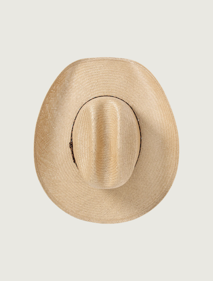 Stetson Ashby shantung straw cowboy hat — top down view